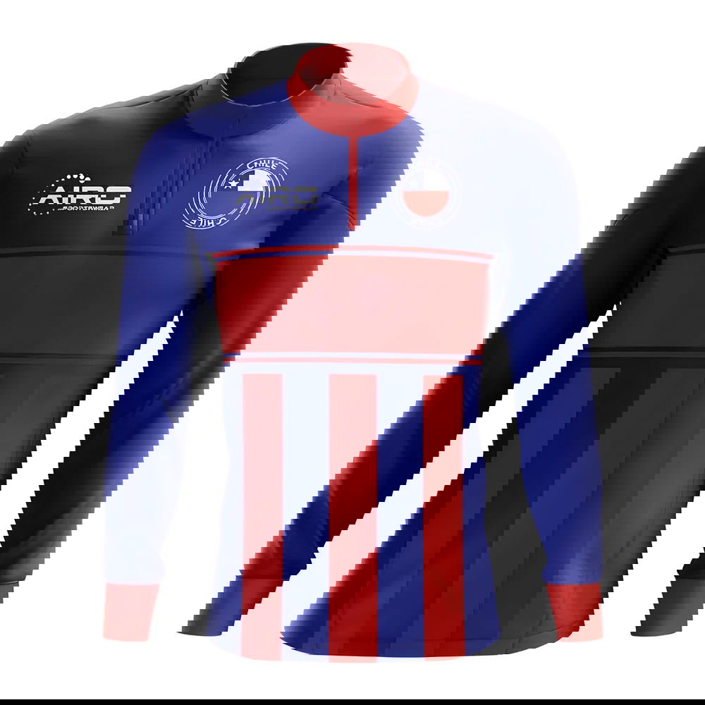 Chile Concept Football Half Zip Midlayer Top (Blue-Red)