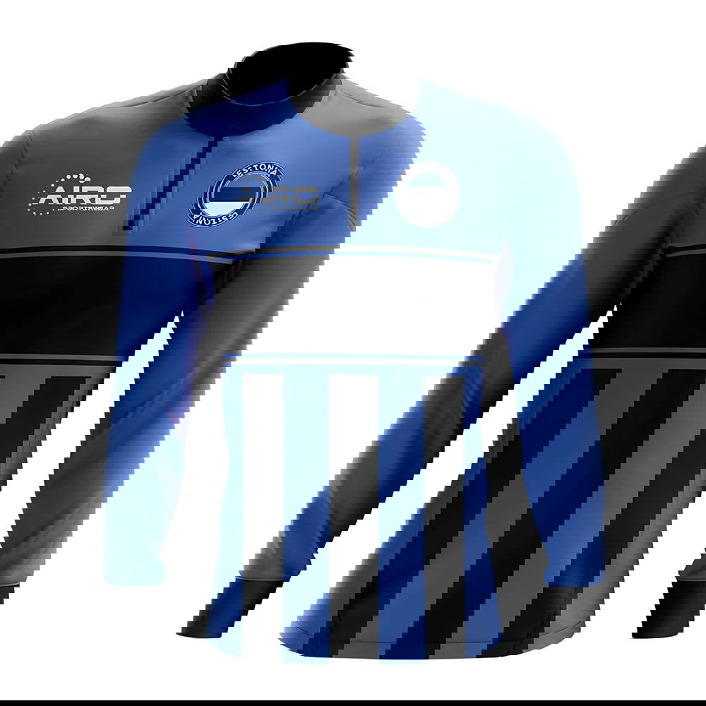 Estonia Concept Football Half Zip Midlayer Top (Blue-Black)