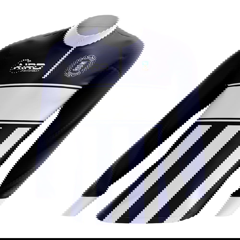 Falkland Islands Concept Football Half Zip Midlayer Top (Navy-White)