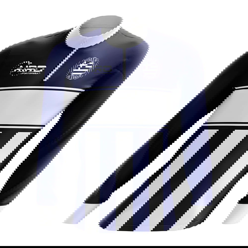 Greece Concept Football Half Zip Midlayer Top (Navy-White)