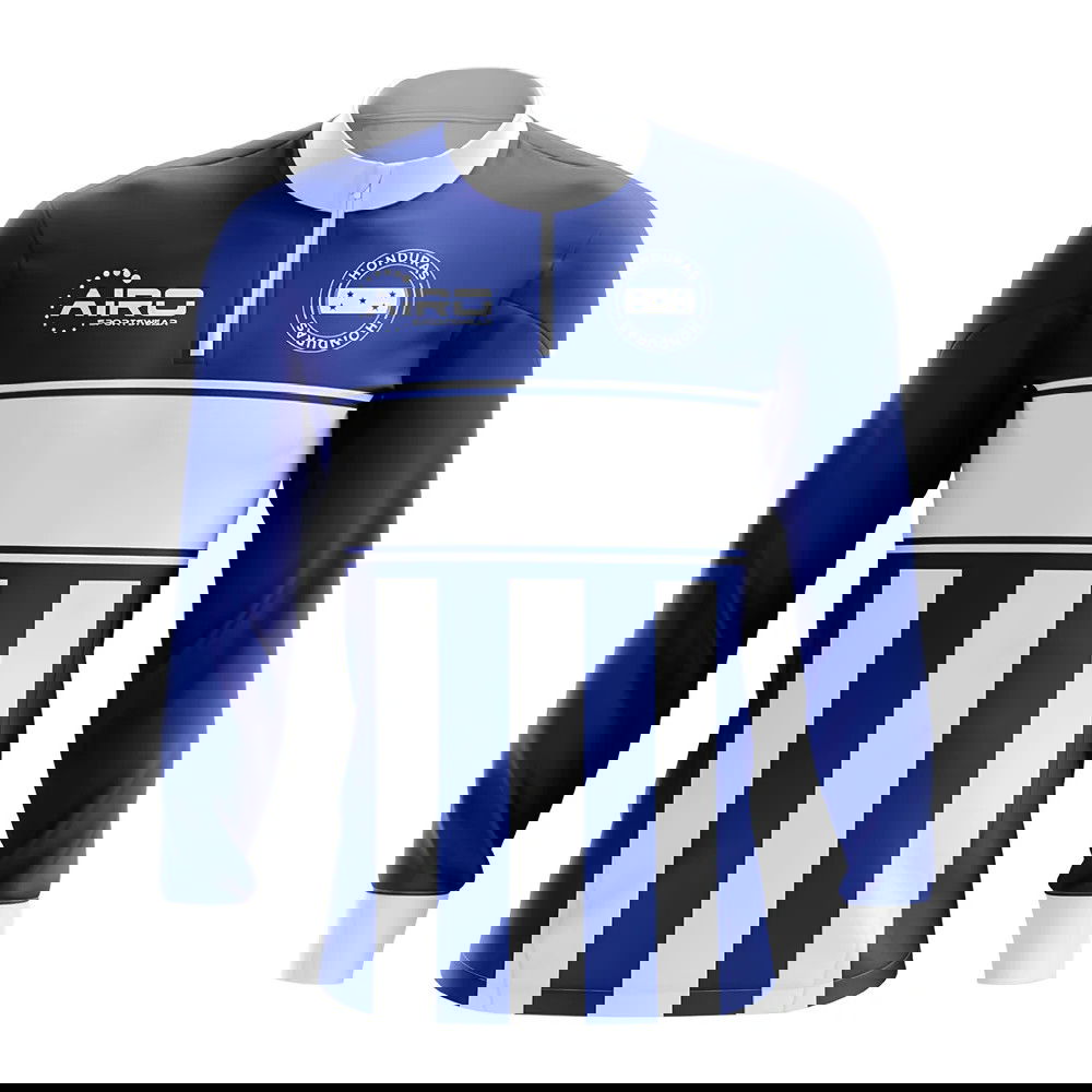 Honduras Concept Football Half Zip Midlayer Top (Blue-White)