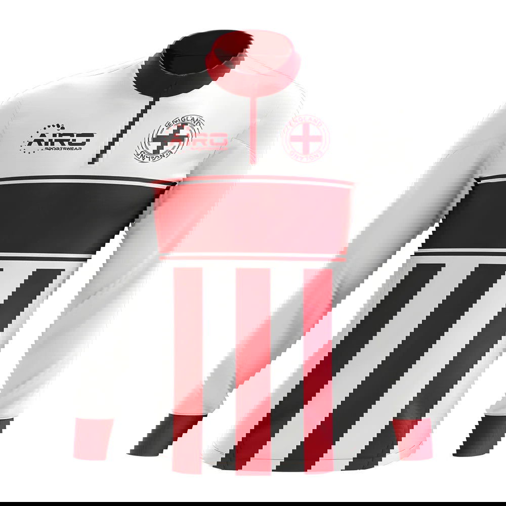 England Concept Football Half Zip Midlayer Top (White-Red)