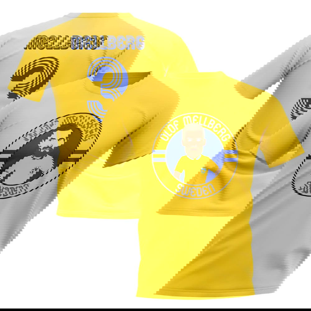 Olof Mellberg Sweden Illustration T-Shirt (Yellow)