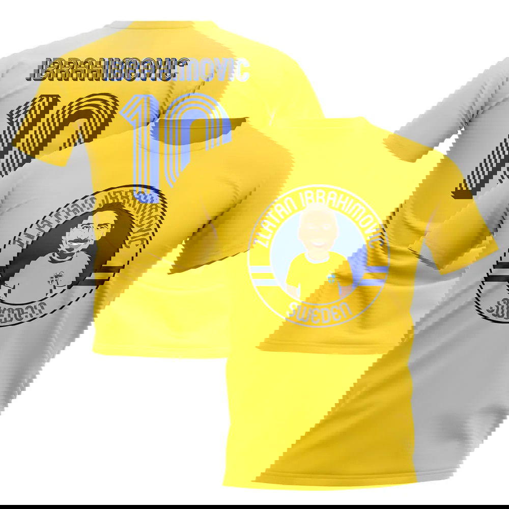 Zlatan Ibrahimovic Sweden Illustration T-Shirt (Yellow)