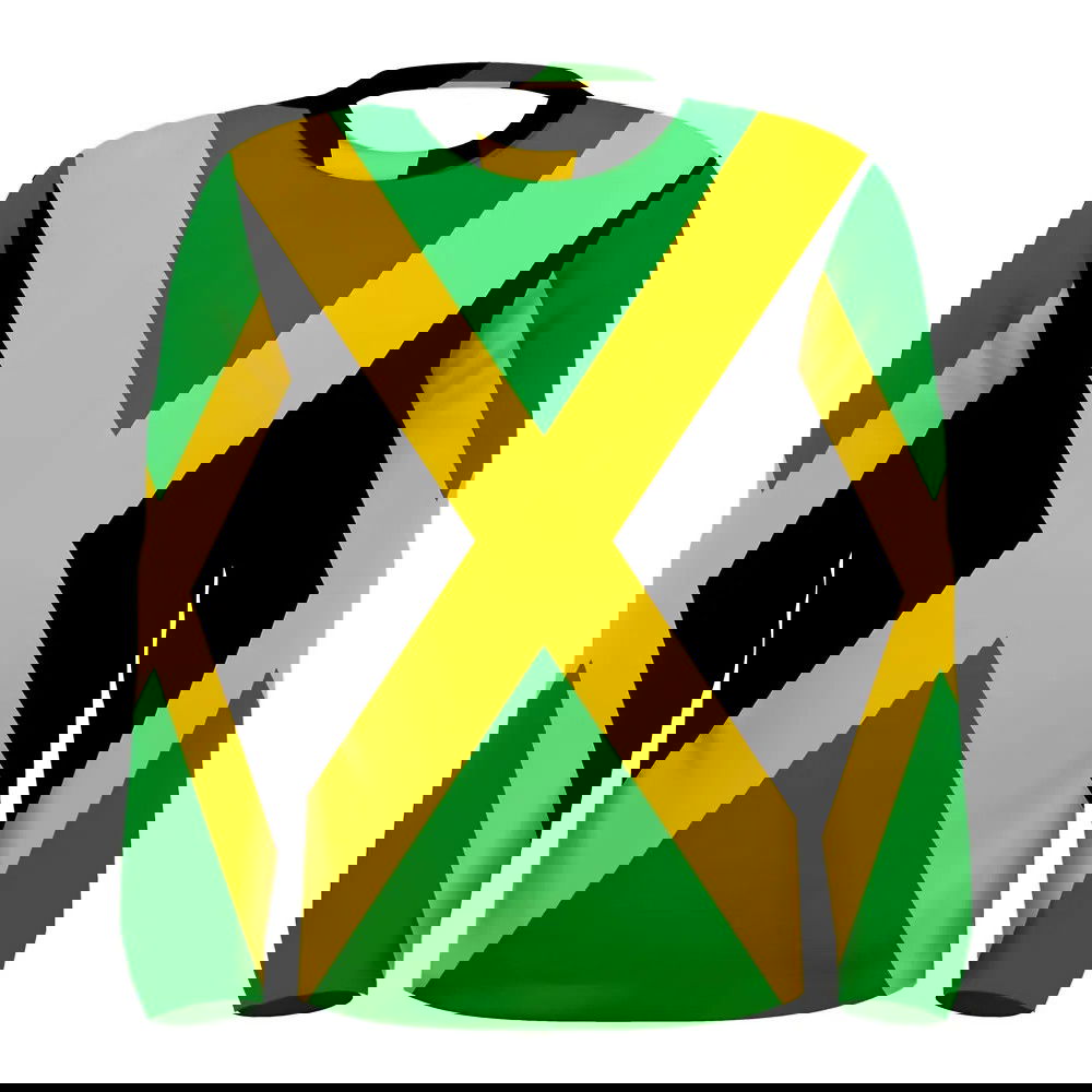 Jamaica Flag Long Sleeve Sublimated Sports Jersey