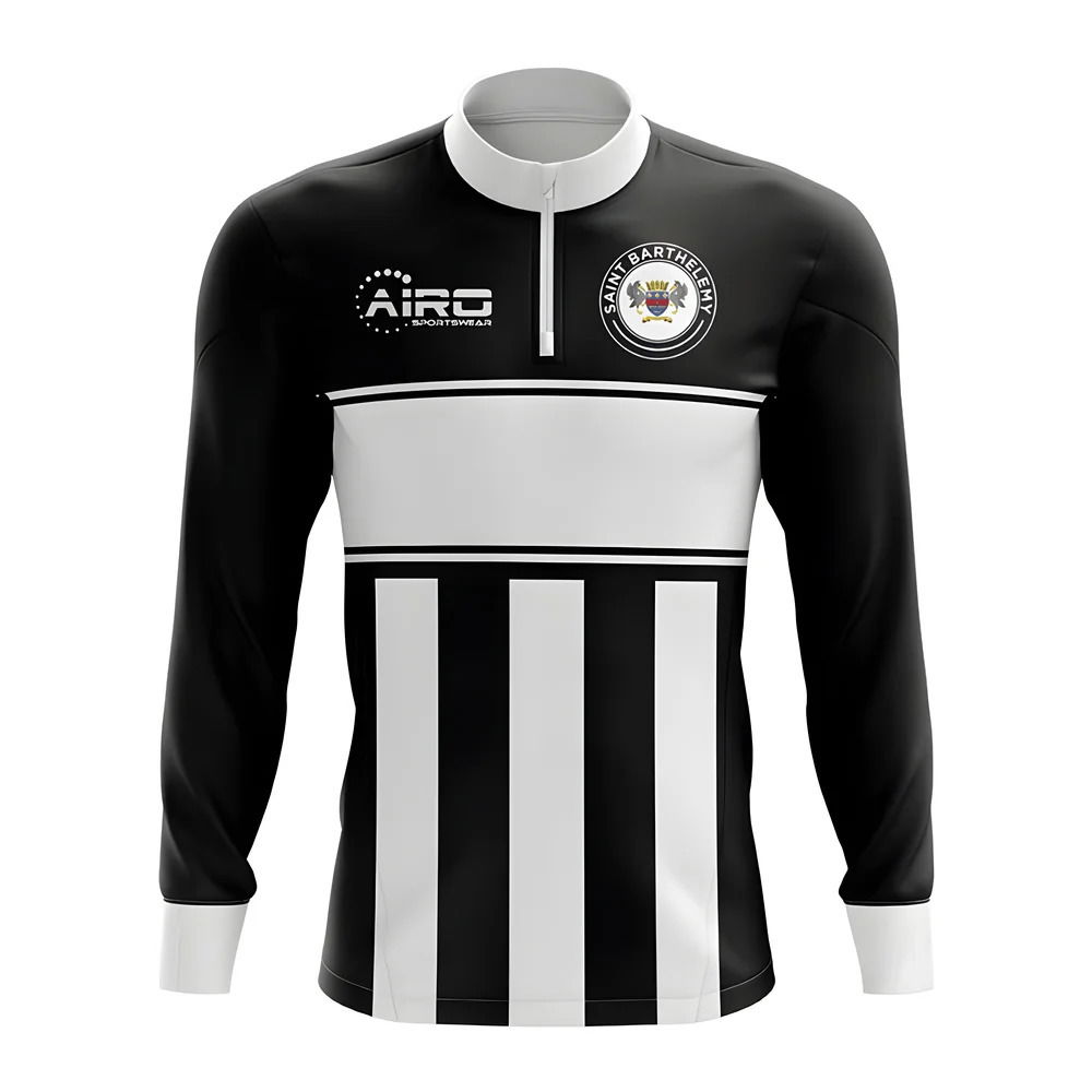 Saint BarthelemyConcept Football Half Zip Midlayer Top (Black-White)