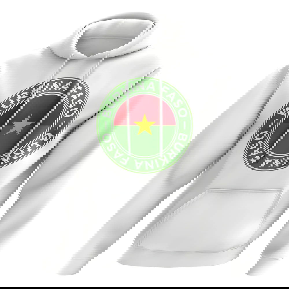 Burkina Faso Football Badge Hoodie (White)