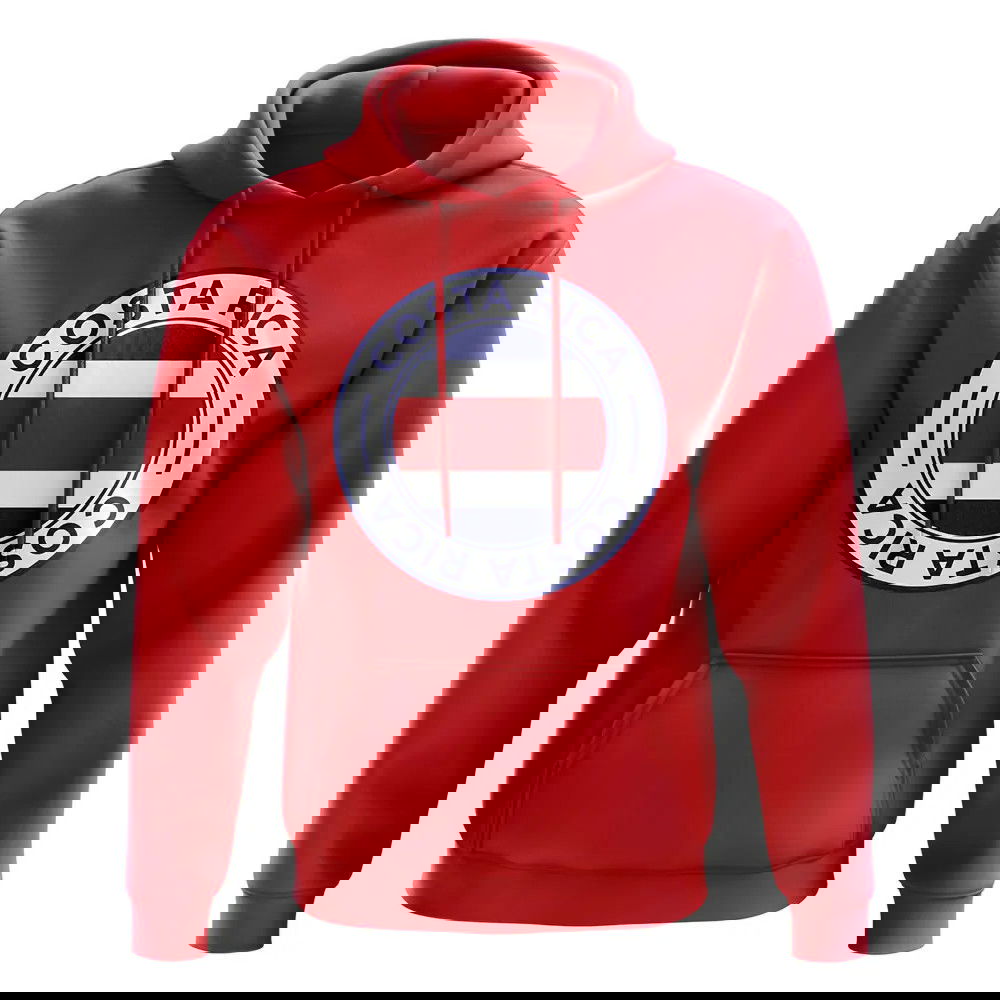 Costa Rica Football Badge Hoodie (Red)