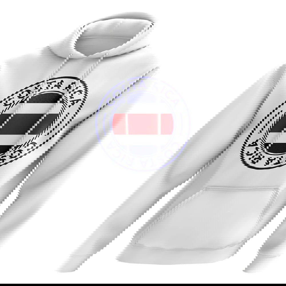 Costa Rica Football Badge Hoodie (White)