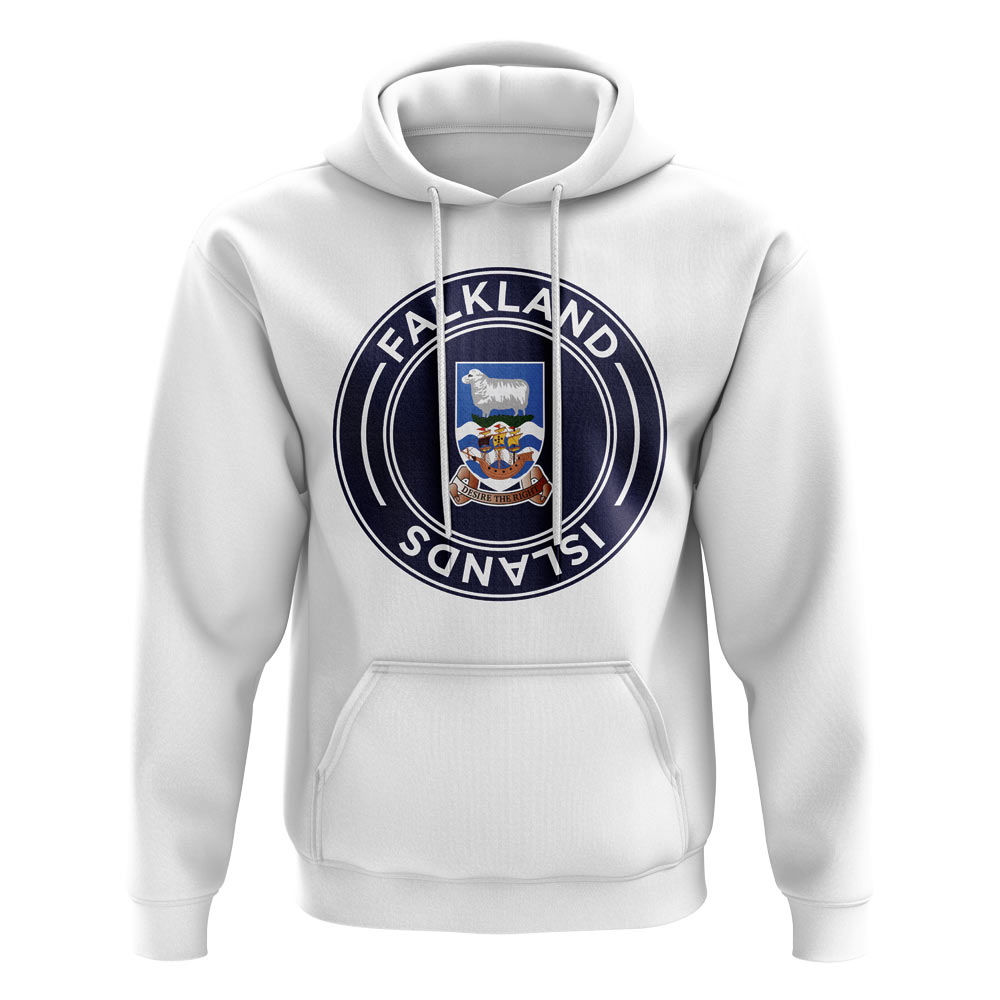 Falkland Islands Football Badge Hoodie (White)