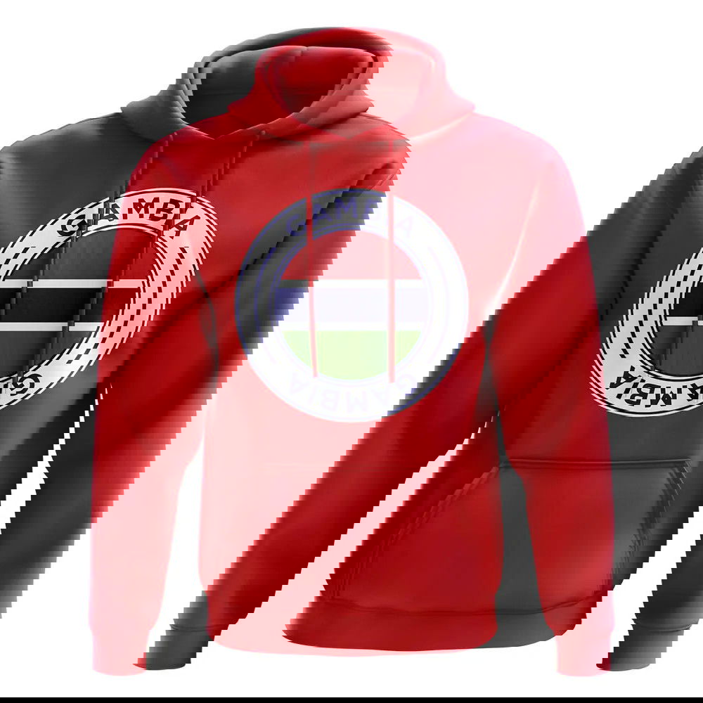 Gambia Football Badge Hoodie (Red)
