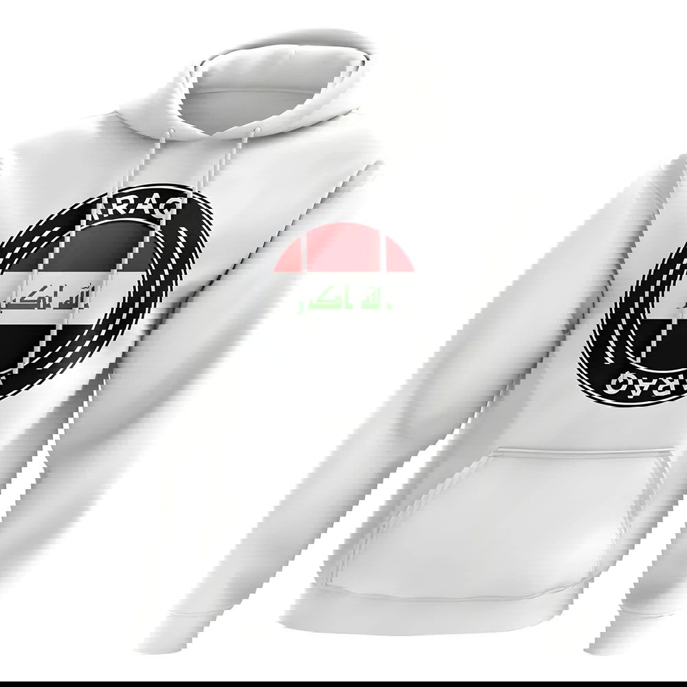 Iraq Football Badge Hoodie (White)