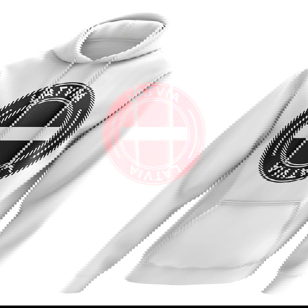 Latvia Football Badge Hoodie (White)