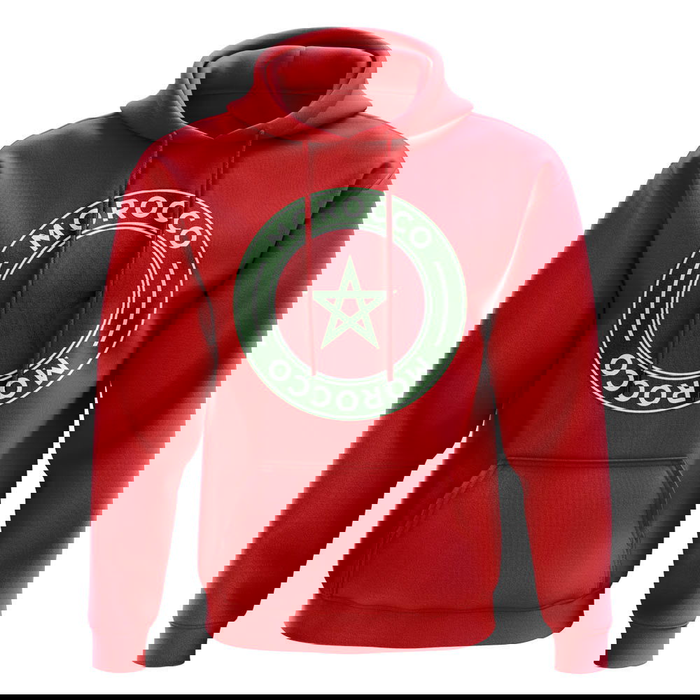 Morocco Football Badge Hoodie (Red)