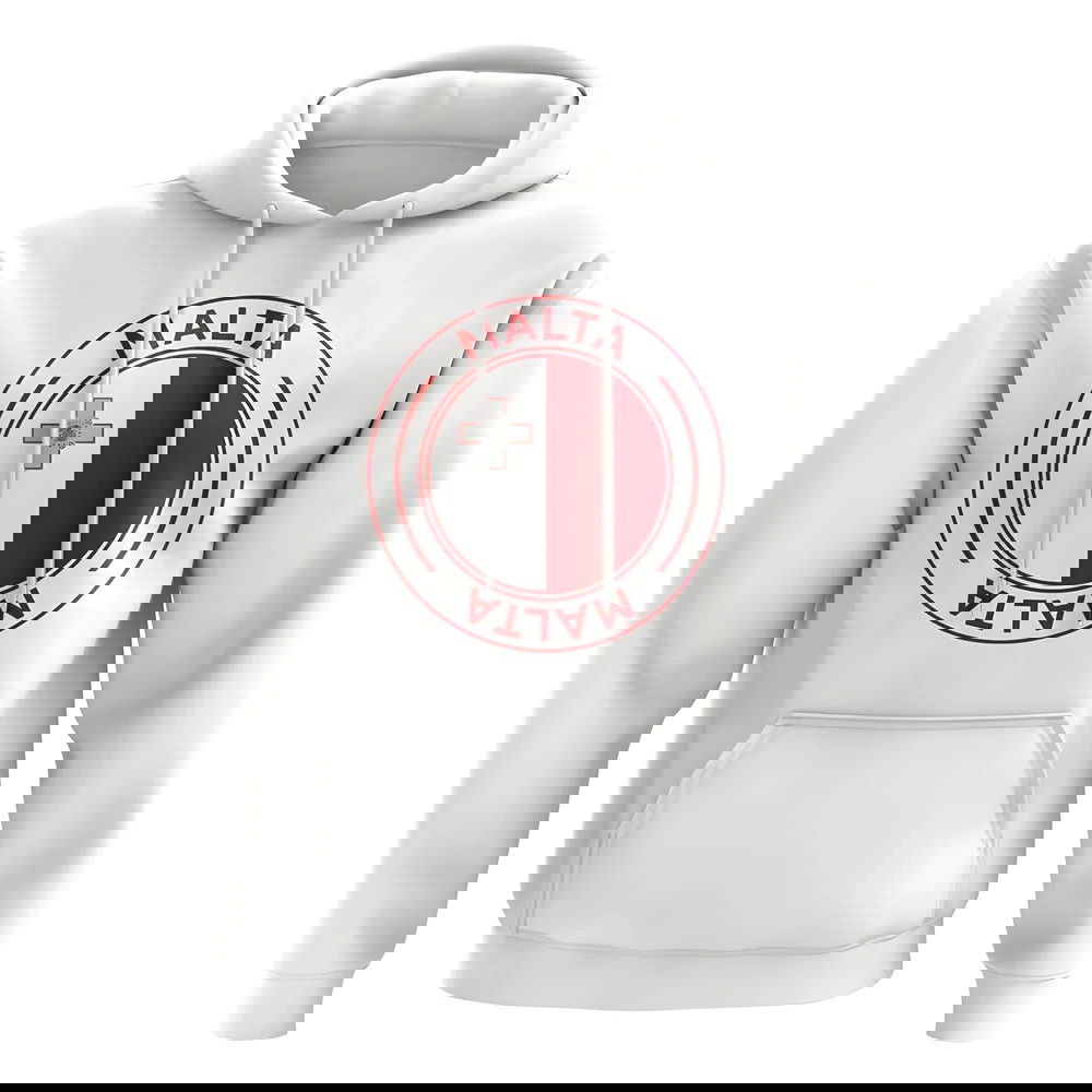 Malta Football Badge Hoodie (White)