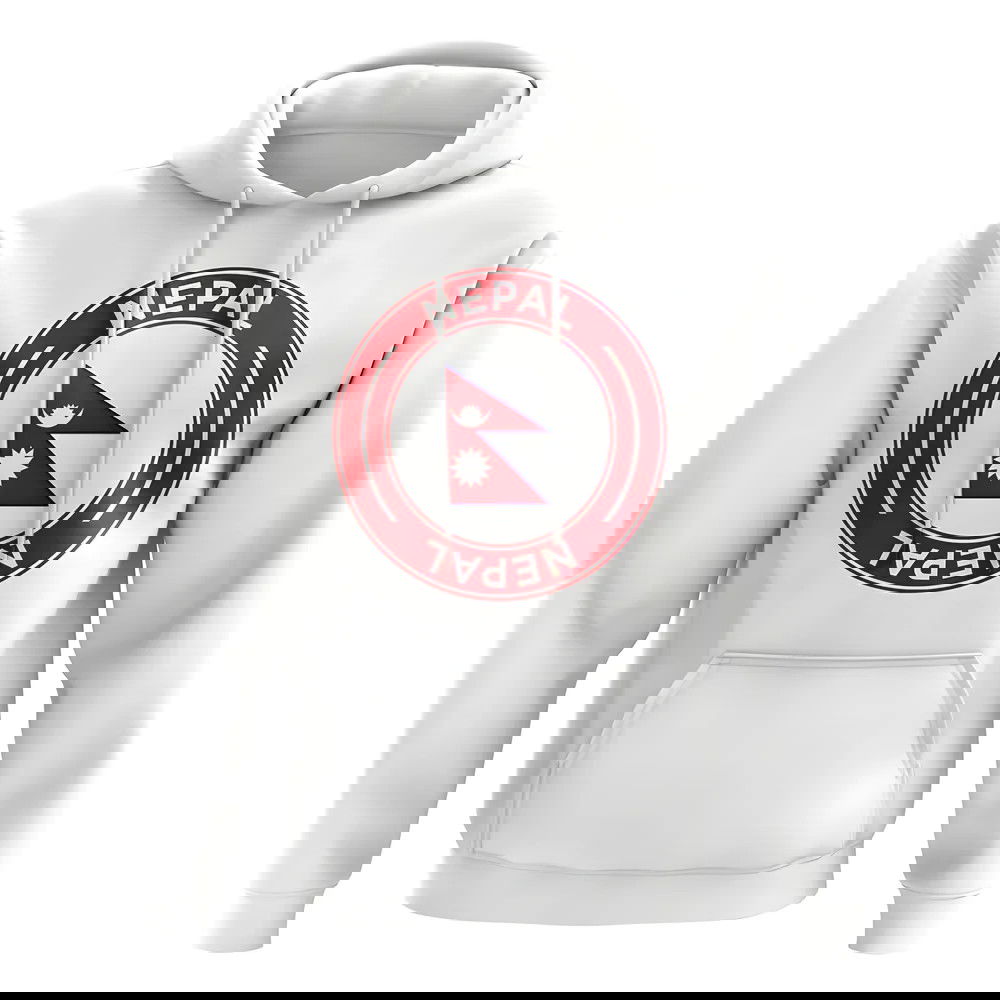 Nepal Football Badge Hoodie (White)