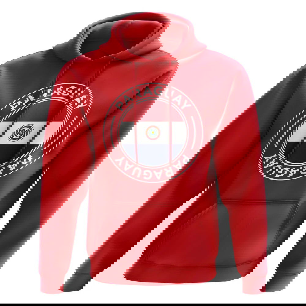 Paraguay Football Badge Hoodie (Red)