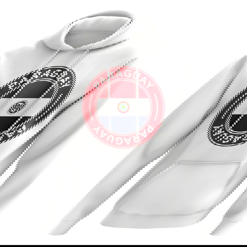 Paraguay Football Badge Hoodie (White)