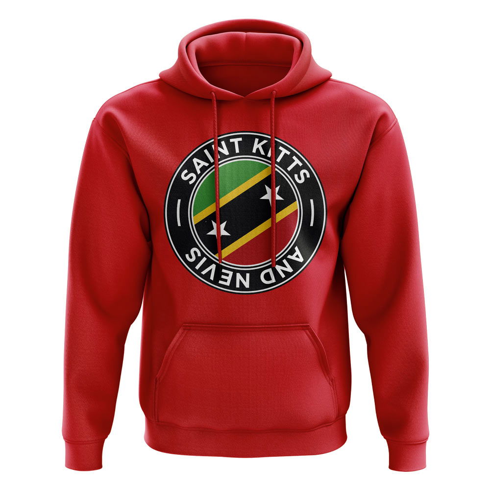 Saint Kitts and Nevis Football Badge Hoodie (Red)