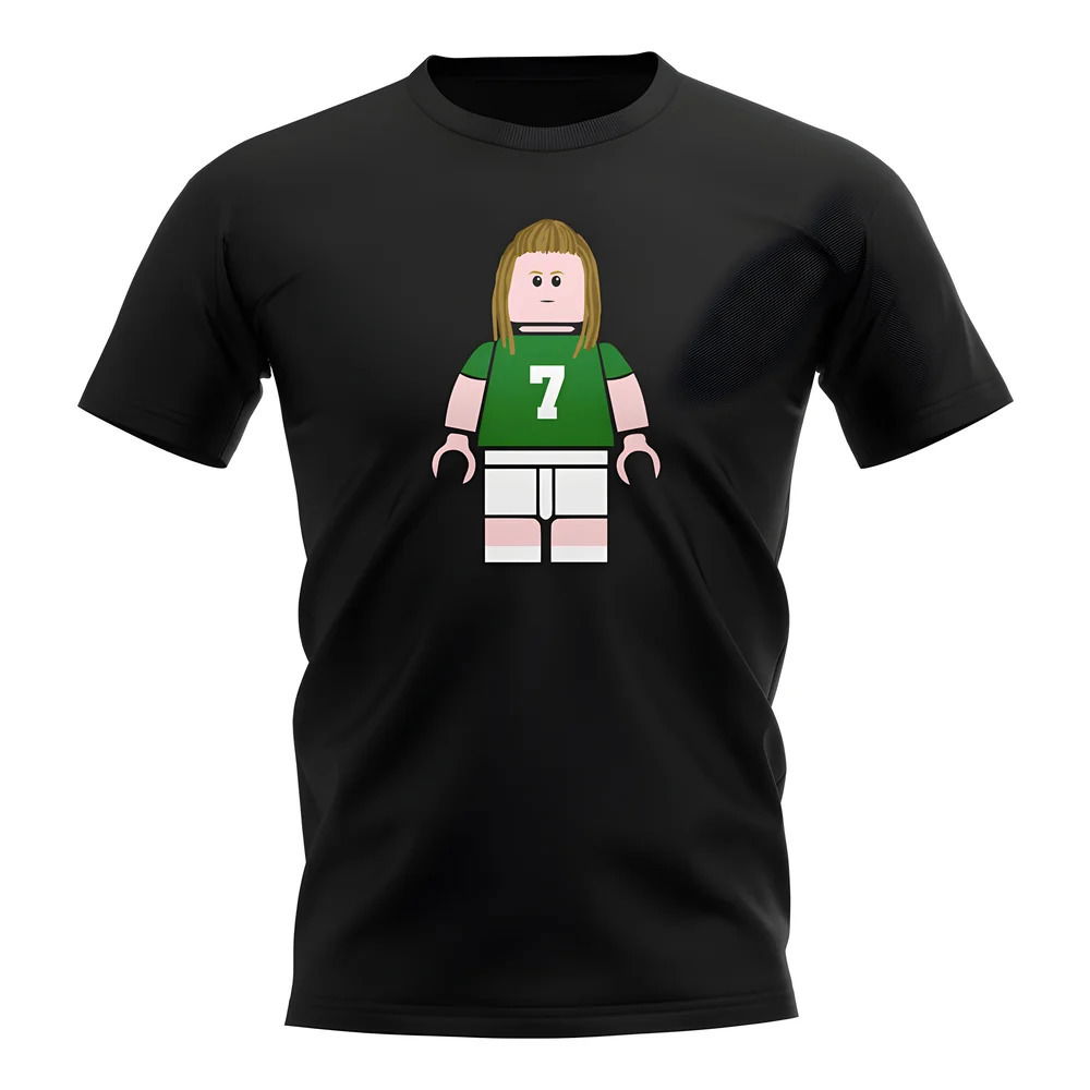 Henrik Larsson Celtic Brick Footballer T-Shirt (Black)