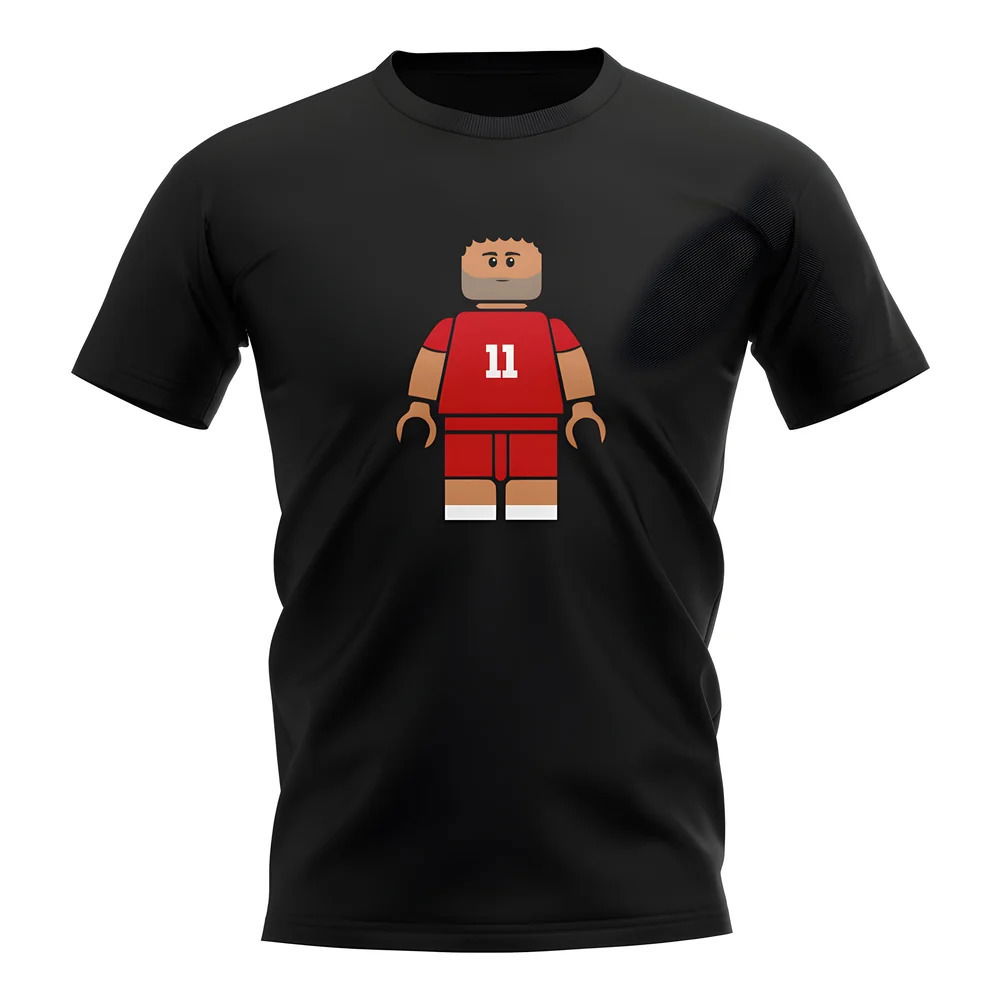 Mo Salah Liverpool Brick Footballer T-Shirt (Black)