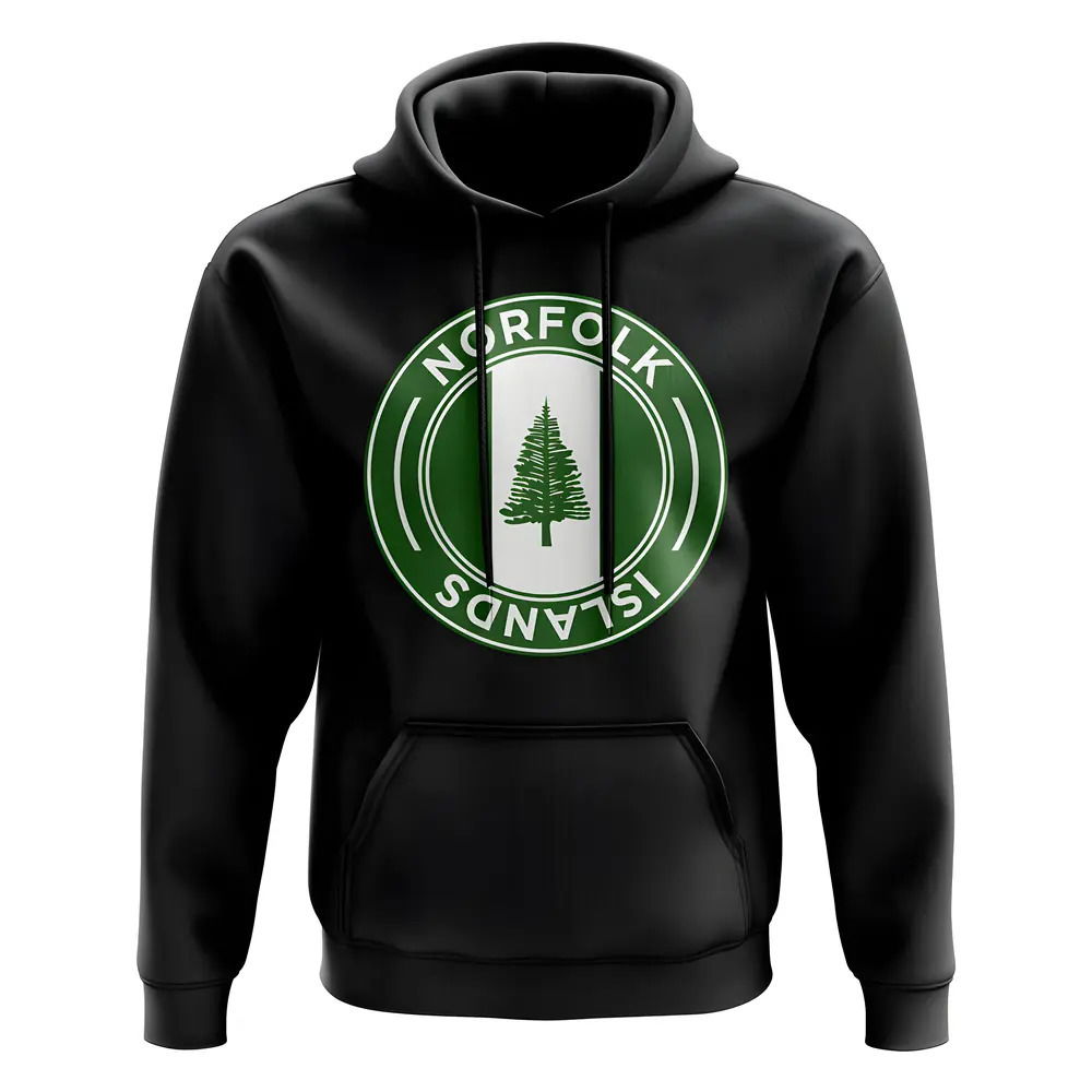 Norfolk Islands Football Badge Hoodie (Black)
