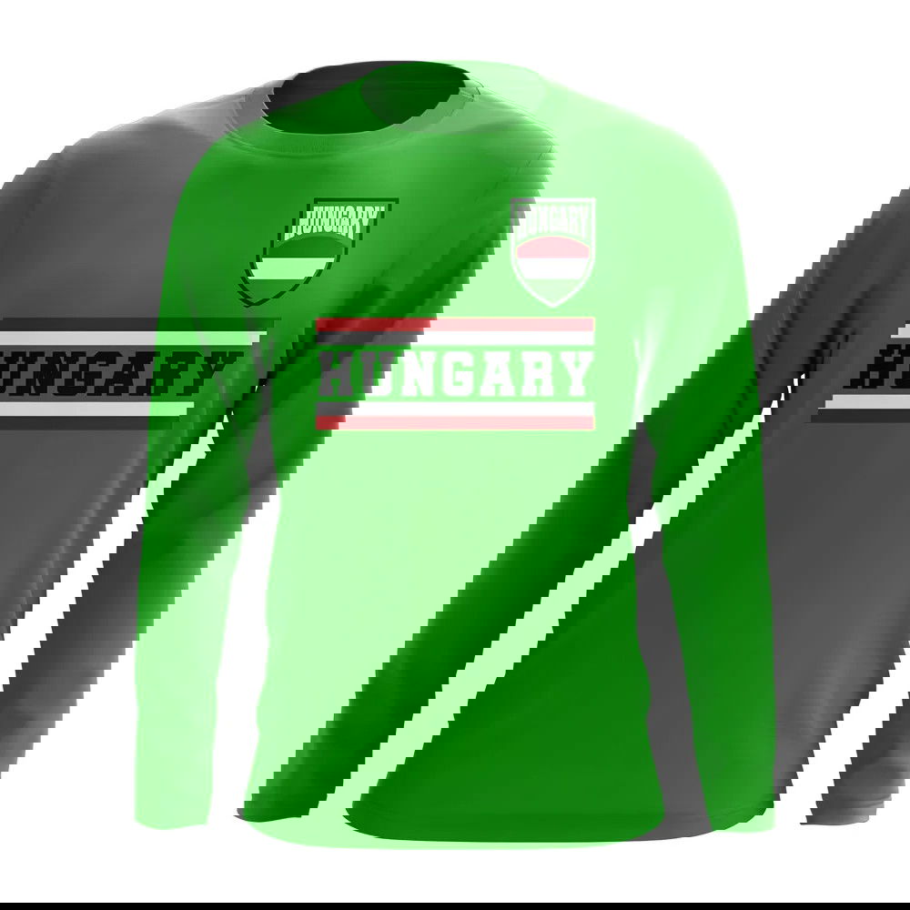 Hungary Core Football Country Long Sleeve T-Shirt (Green)