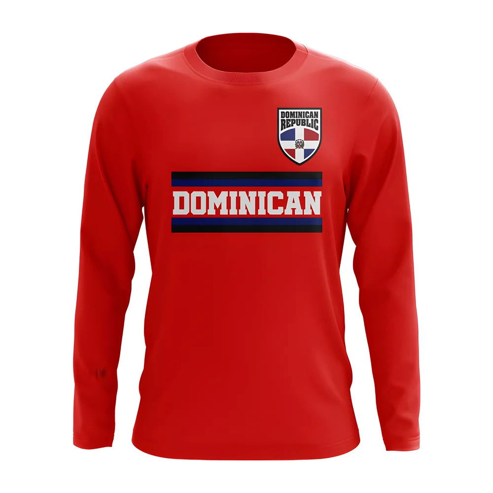 Dominican Republic Core Football Country Long Sleeve T-Shirt (Red)