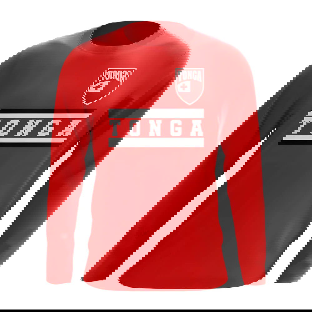 Tonga Core Football Country Long Sleeve T-Shirt (Red)