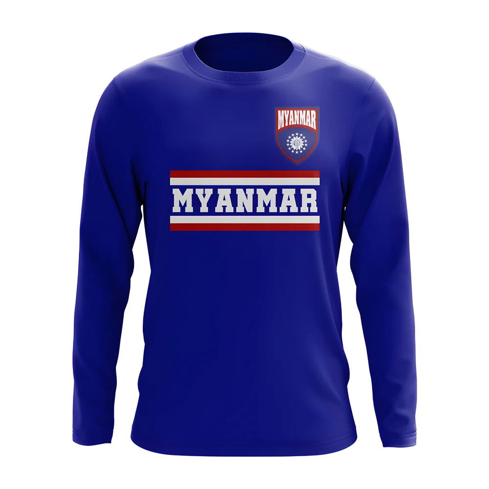 Myanmar Core Football Country Long Sleeve T-Shirt (Royal)