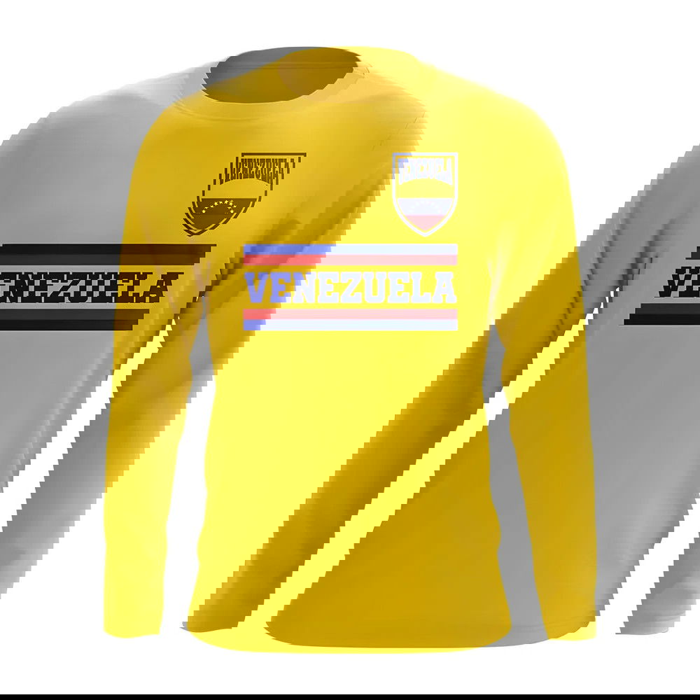 Venezuela Core Football Country Long Sleeve T-Shirt (Yellow)
