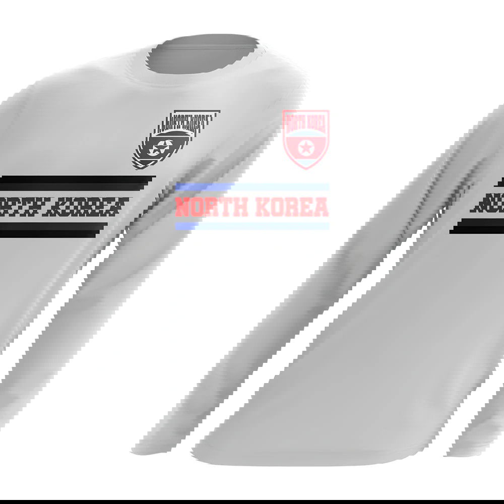 North Korea Core Football Country Long Sleeve T-Shirt (White)