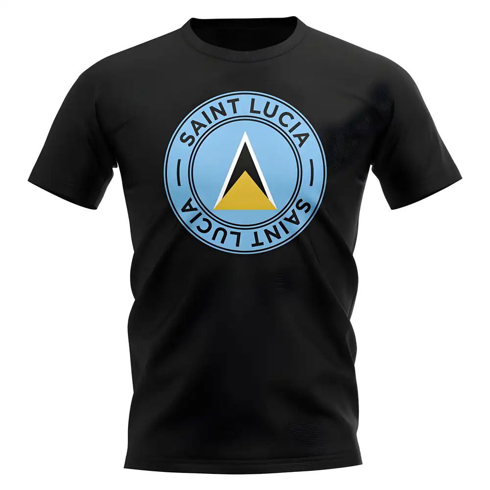Saint Lucia Football Badge T-Shirt (Black)