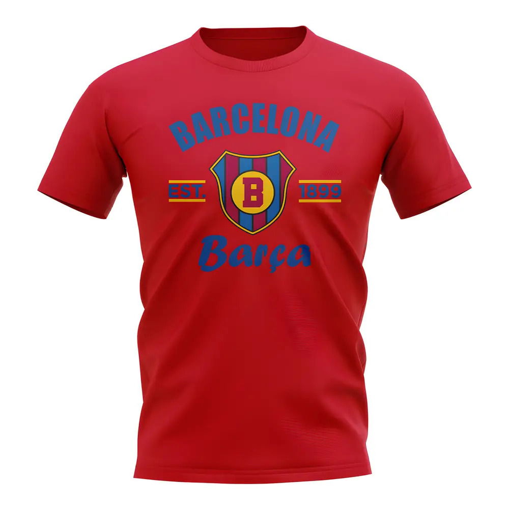 Barcelona Established Football T-Shirt (Red)