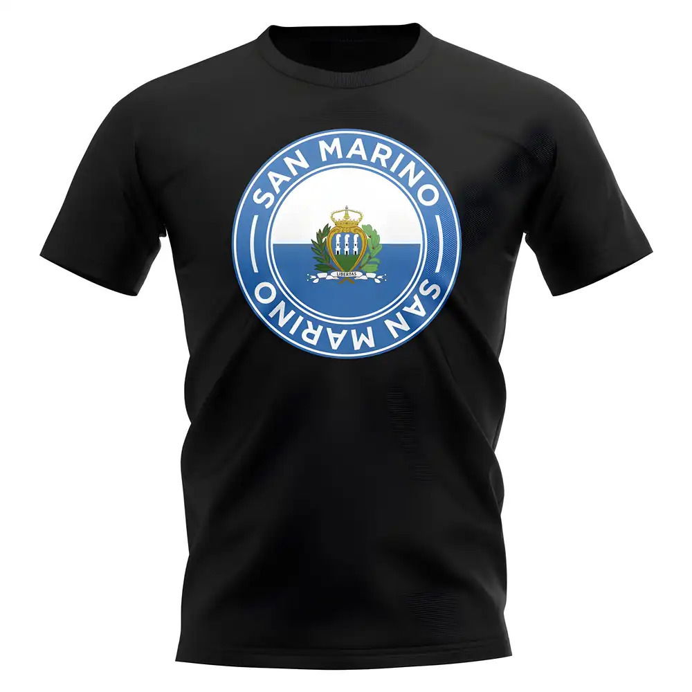 San Marino Football Badge T-Shirt (Black)