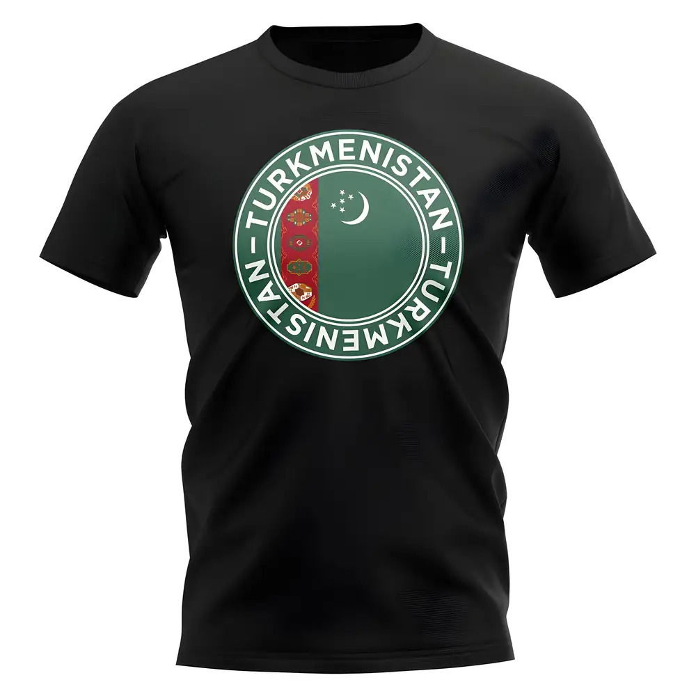 Turkmenistan Football Badge T-Shirt (Black)