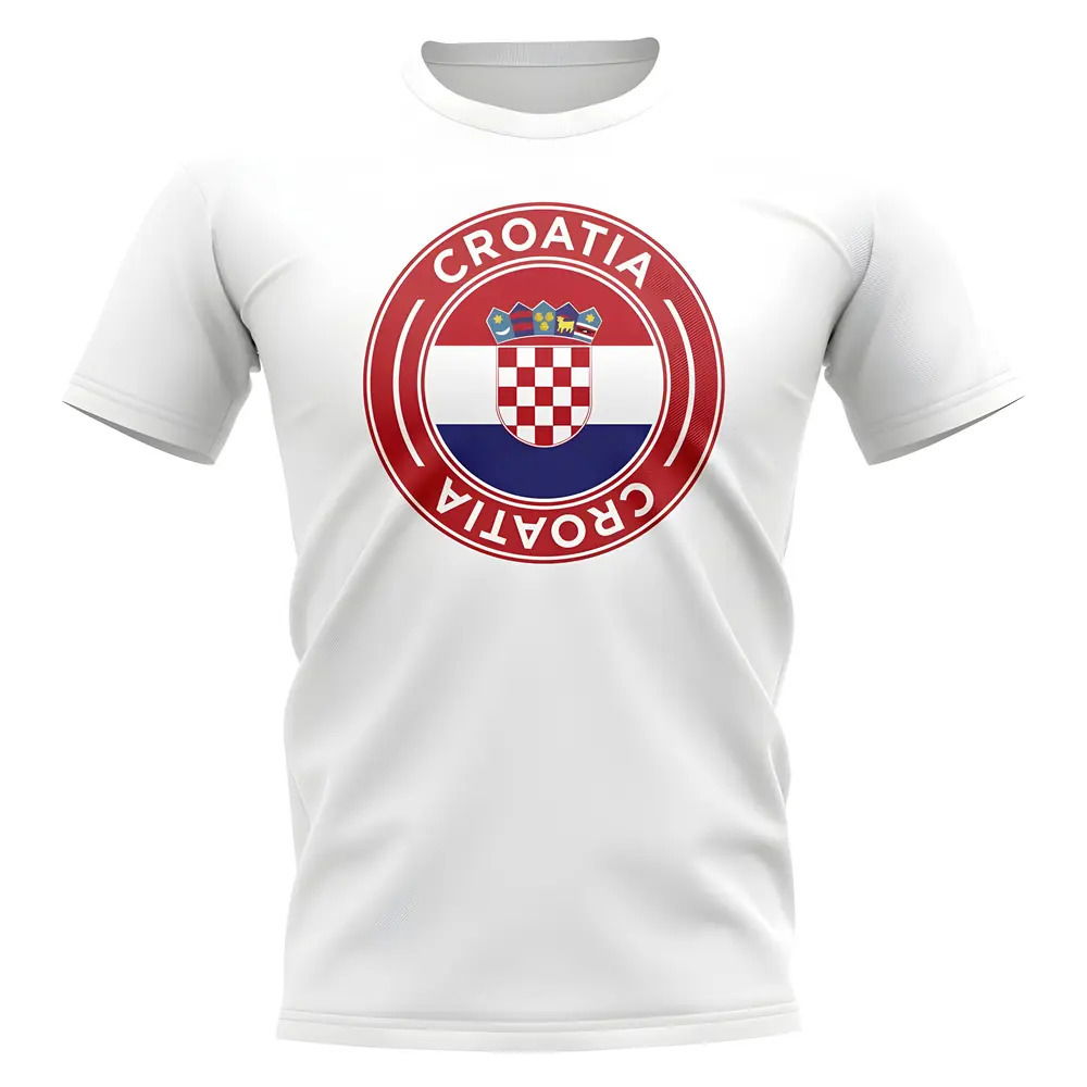 Croatia Football Badge T-Shirt (White)