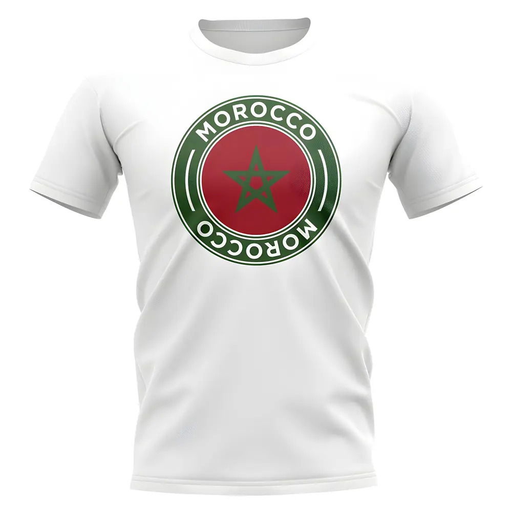 Morocco Football Badge T-Shirt (White)