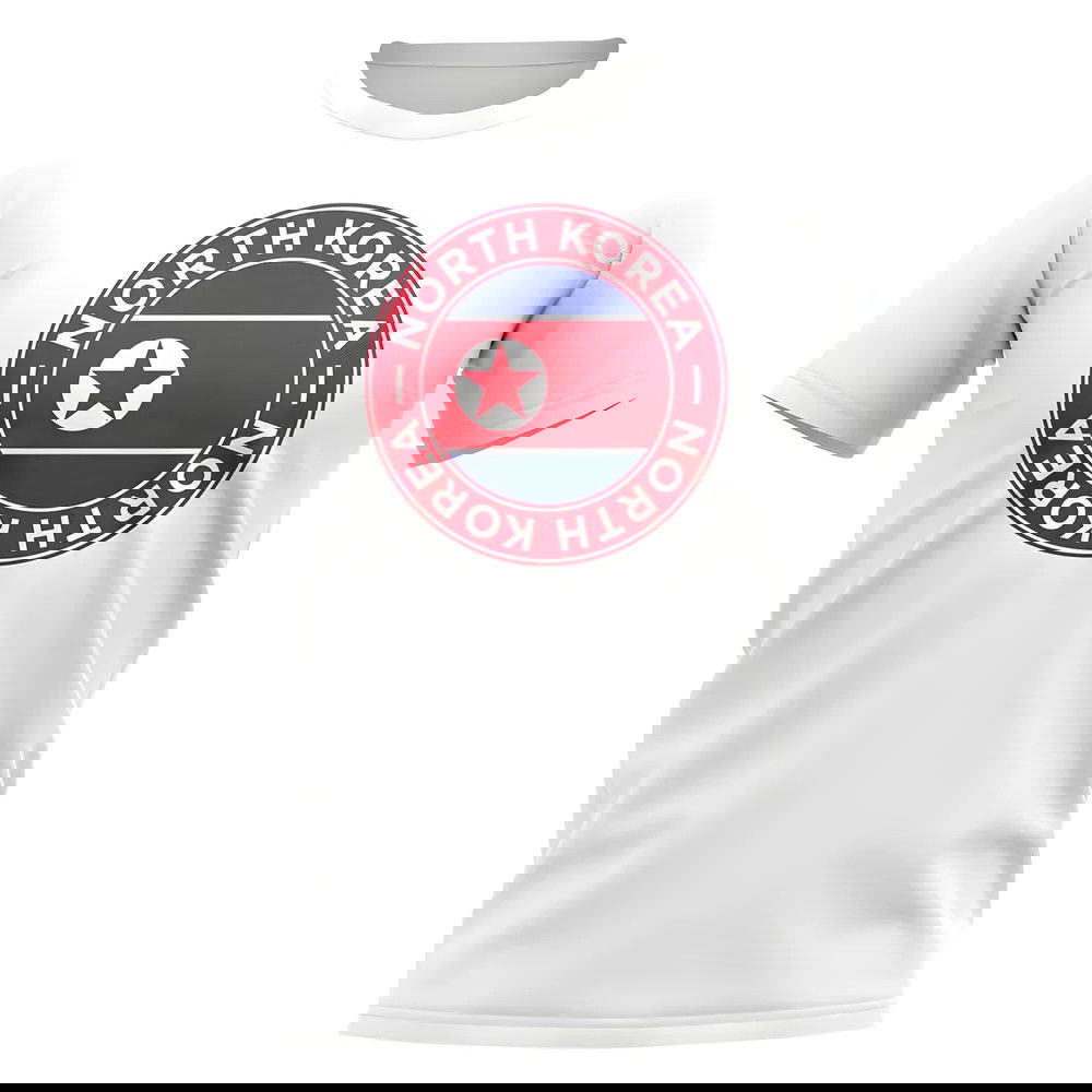 North Korea Football Badge T-Shirt (White)