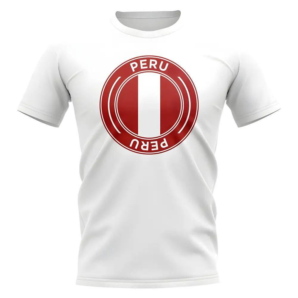 Peru Football Badge T-Shirt (White)