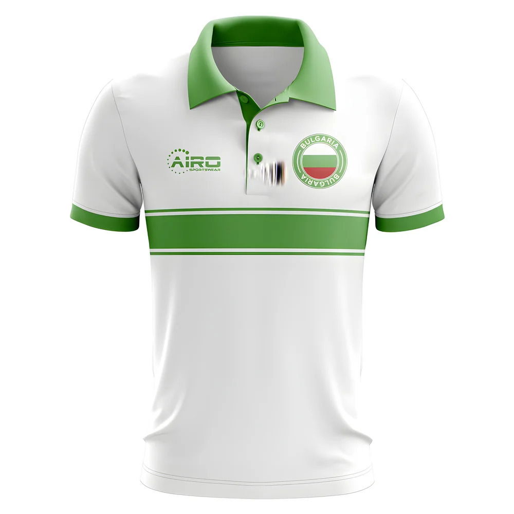 Bulgaria Concept Stripe Polo Shirt (White)