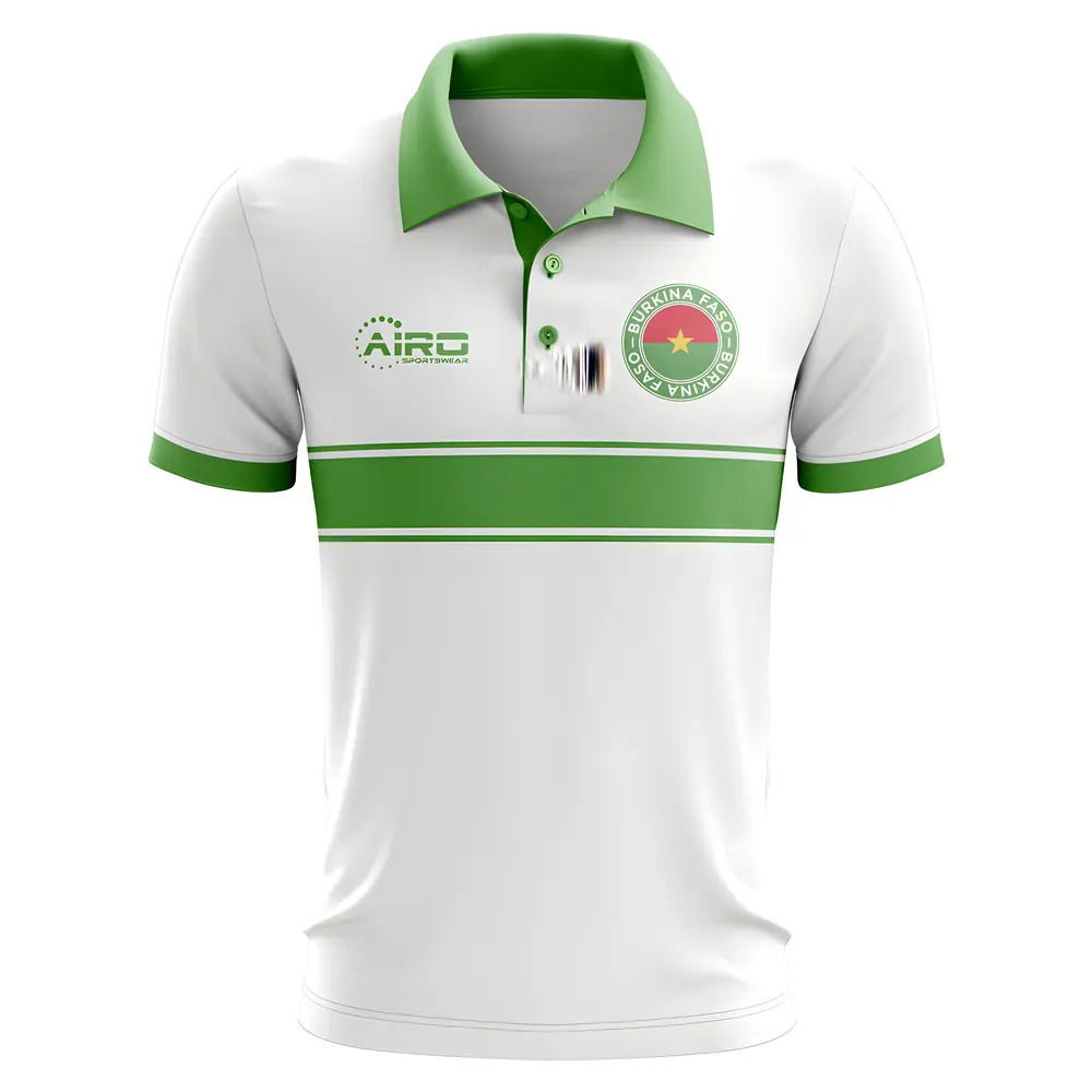 Burkina Faso Concept Stripe Polo Shirt (White) - Kids