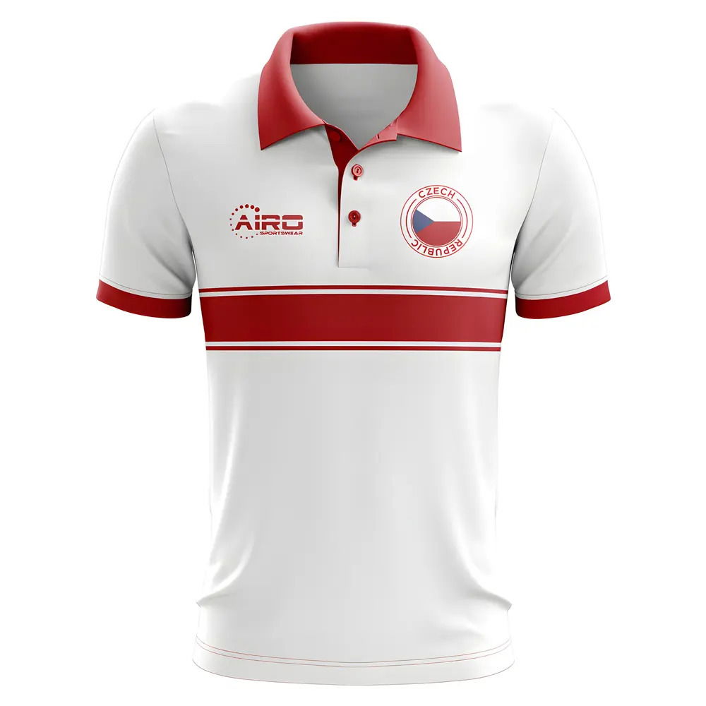 Czech Republic Concept Stripe Polo Shirt (White) - Kids