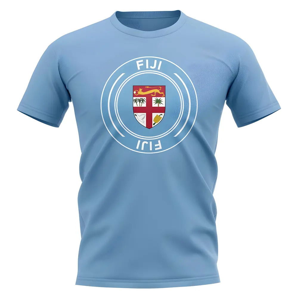 Fiji Football Badge T-Shirt (Sky)