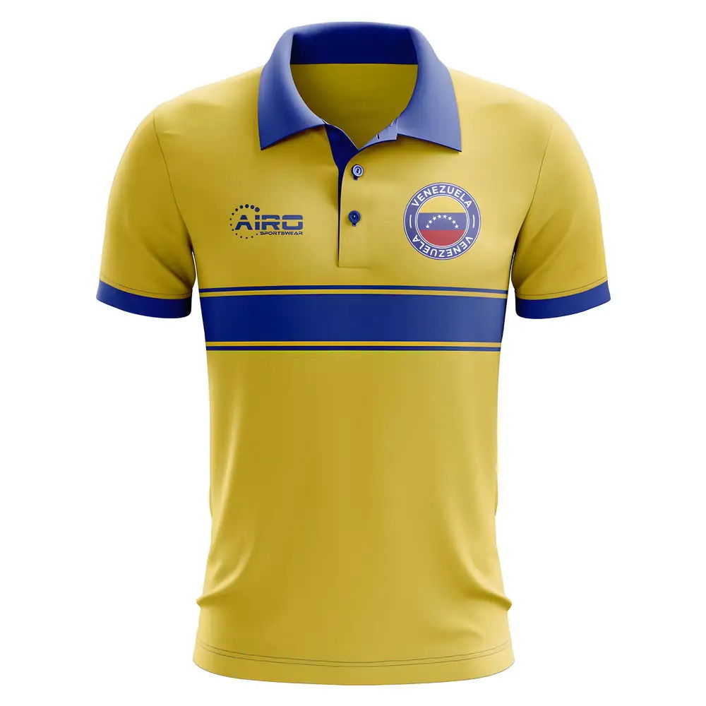 Venezuela Concept Stripe Polo Shirt (Yellow) - Kids