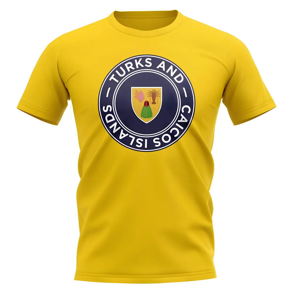 Turks and Caicos Football Badge T-Shirt (Yellow)