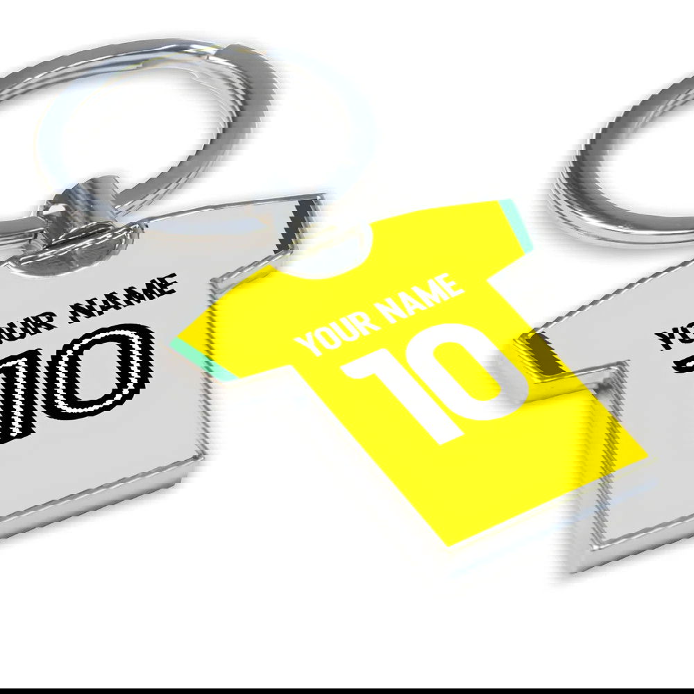 Personalised Norwich City Football Shirt Key Ring