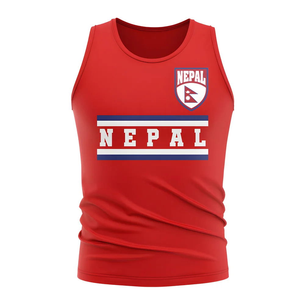 Nepal Core Football Country Sleeveless Tee (Red)