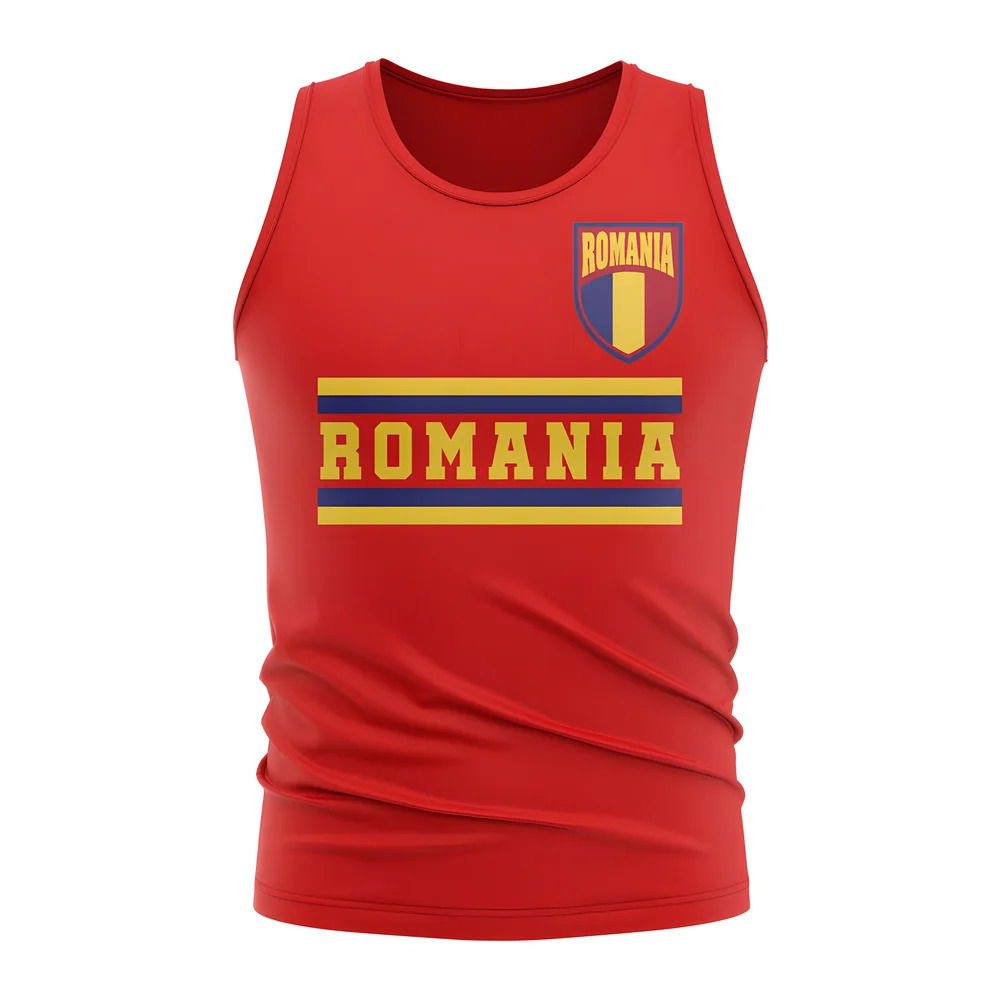 Romania Core Football Country Sleeveless Tee (Red)