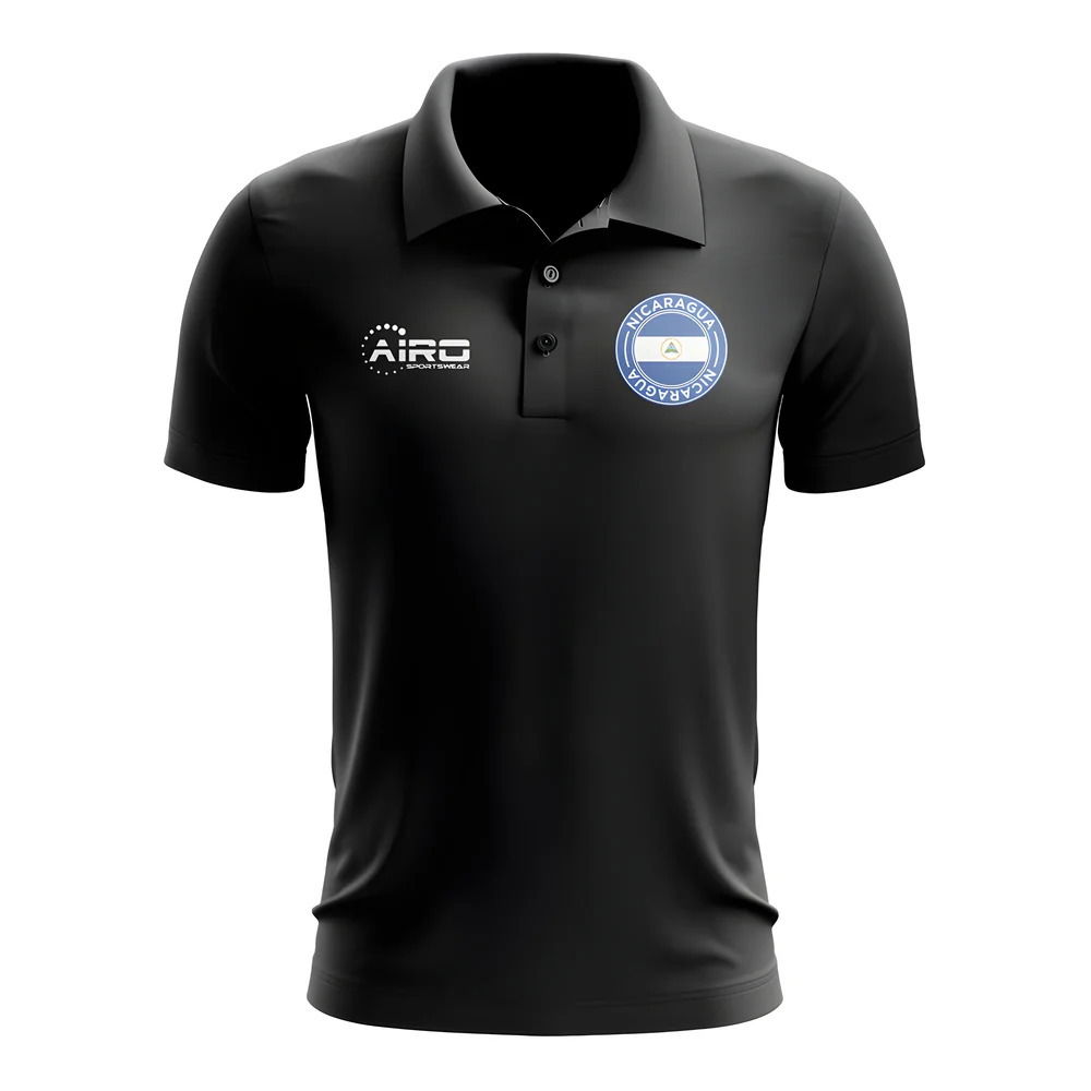 Nicaragua Football Polo Shirt (Black)